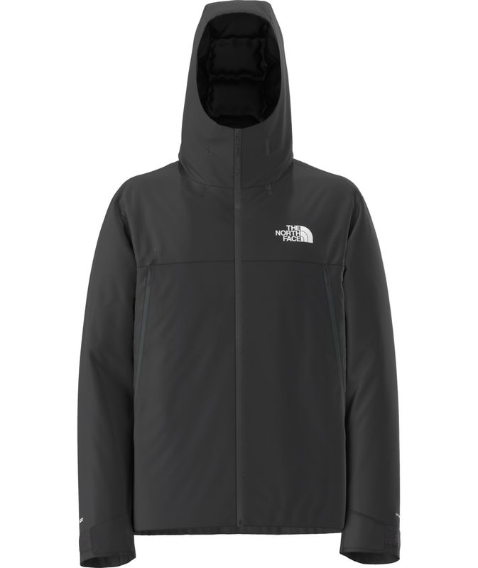 FRONT VIEW OF THE NORTH FACE MENS TNF™ RANGE DOWN HOODED WINTER JACKET WITH ADJUSTABLE HOOD AND 600…