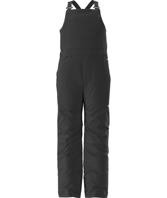 FRONT VIEW OF THE NORTH FACE YOUTH TEEN FREEDOM INSULATED BIB SNOWPANT IN TNF BLACK