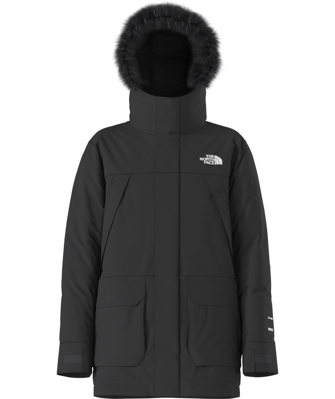 FRONT VIEW OF THE NORTH FACE YOUTH BOYS&#39; MCMURDO PARKA WINTER JACKET IN TNF BLACK