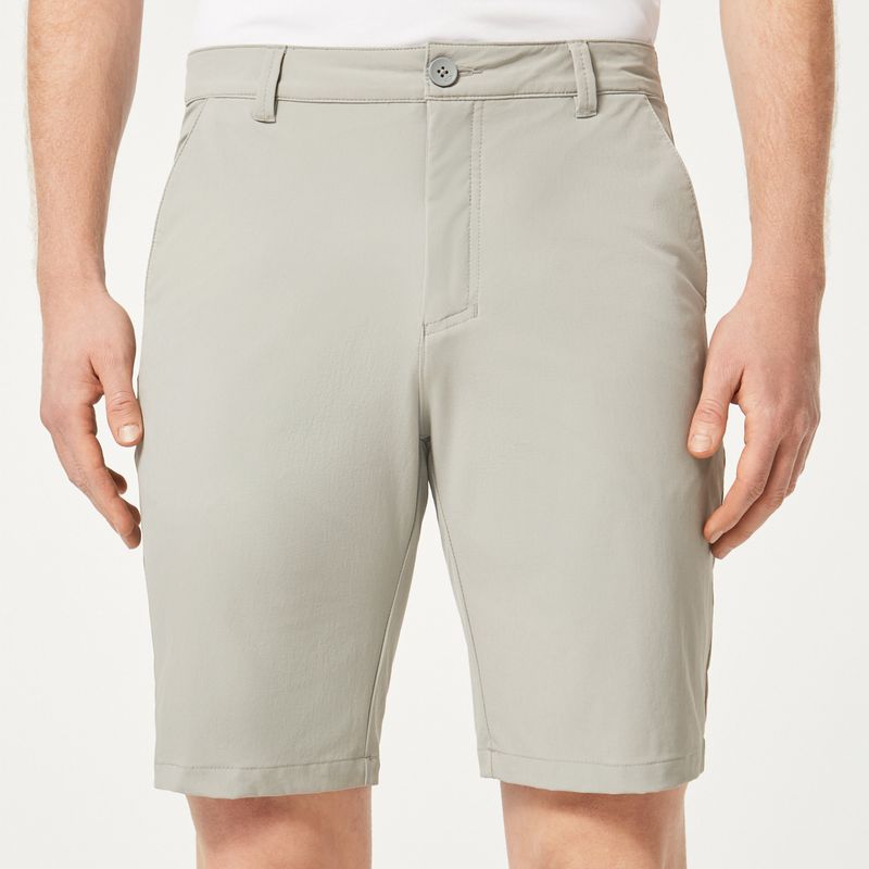 FRONT VIEW OF OAKLEY MENS TAKE PRO 3.0 SHORT IN STONE GRAY