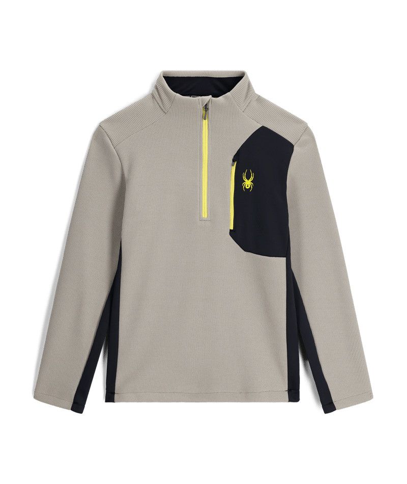 SPYDER MENS BANDIT 1/2 ZIP SWEATER 25, Color: CONCRETE, Size: SMALL