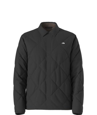 FRONT VIEW OF THE NORTH FACE MENS AFTERBURNER INSULATED FLANNEL SHIRT IN TNF BLACK/SMOKEY BROWN
