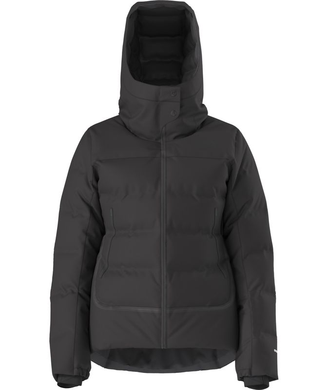 FRONT VIEW OF THE NORTH FACE WOMENS CIRQUE DOWN WINTER JACKET IN TNF BLACK