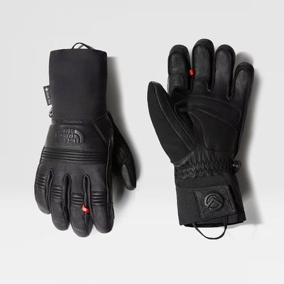 TOP AND HAND VIEW OF THE NORTH FACE UNISEX SUMMIT PATROL GTX GLOVE IN TNF BLACK/TNF BLACK