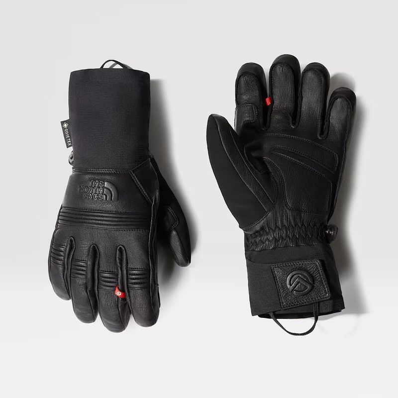 TOP AND HAND VIEW OF THE NORTH FACE UNISEX SUMMIT PATROL GTX GLOVE IN TNF BLACK/TNF BLACK
