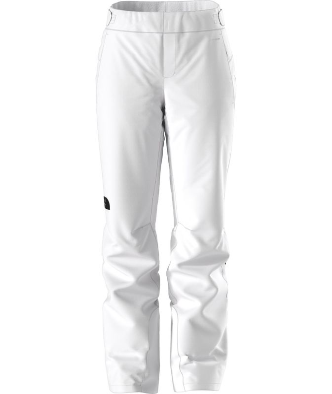 FRONT VIEW OF THE NORTH FACE WOMENS DESCENDIT SNOWPANT IN TNF WHITE