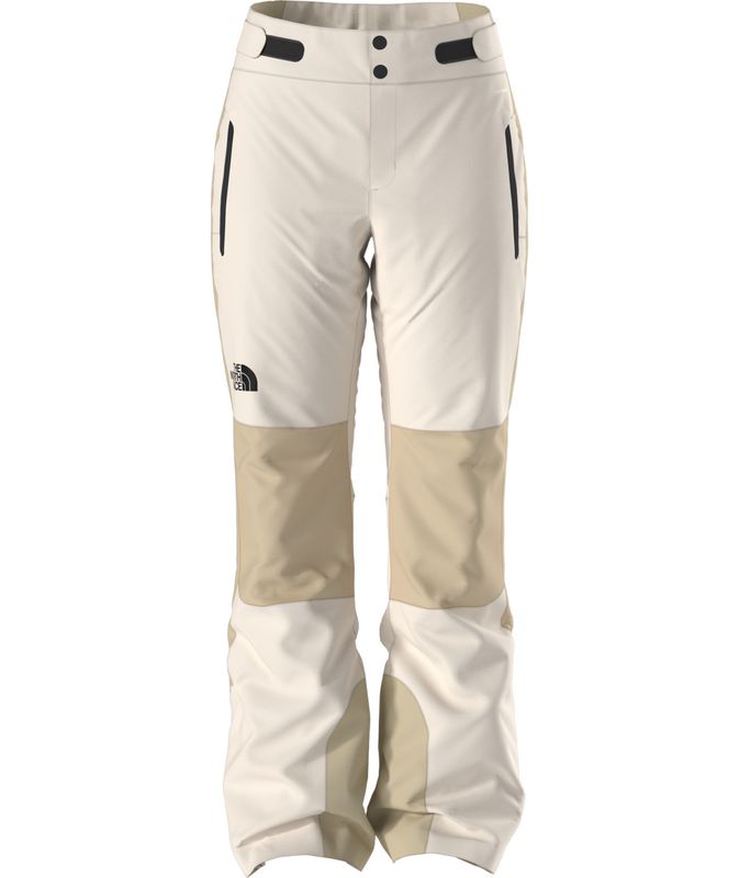 FRONT VIEW OF THE NORTH FACE WOMENS LENADO SNOWPANT IN WHITE DUNE