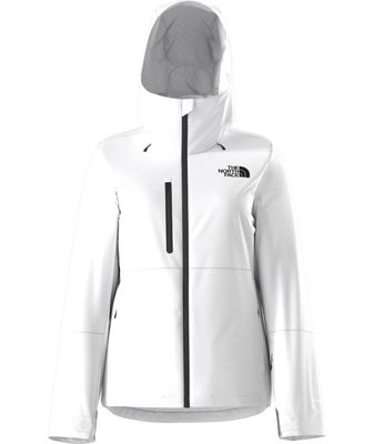 FRONT VIEW OF THE NORTH FACE WOMENS DESCENDIT WINTER JACKET WITH UNDERARM VENTING AND HELMET-COMPAT…