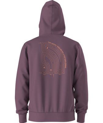 THE NORTH FACE MENS BRAND PROUD HOODIE 25 BACK VIEW OF THE NORTH FACE MENS BRAND PROUD HOODIE IN MIDNIGHT MAUVE