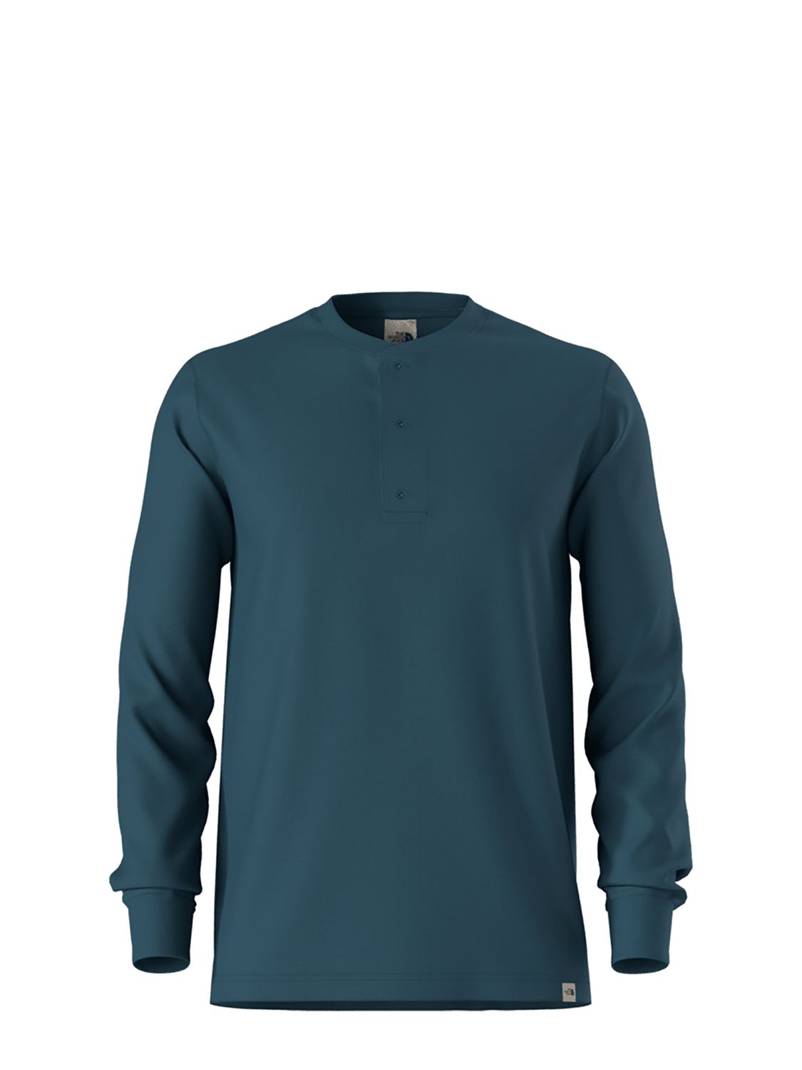 MAIN IMAGE OF THE NORTH FACE MENS WAFFLE HENLEY LONG SLEEVE SHIRT IN MIDNIGHT PETROL SMALL WITH CRE…
