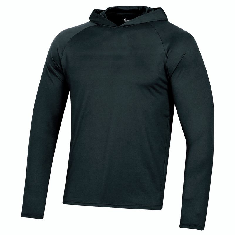 FRONT VIEW OF UNDER ARMOUR MENS TECH HOODIE IN BLACK