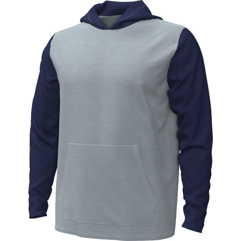 FRONT VIEW OF UNDER ARMOUR MENS ALL DAY LIGHTWEIGHT HOODIE IN MIDNIGHT NAVY