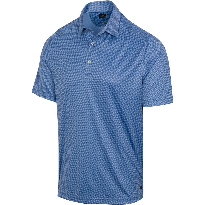 FRONT VIEW OF GREG NORMAN MENS X-LITE WINDMILL POLO IN VINEYARD BLUE