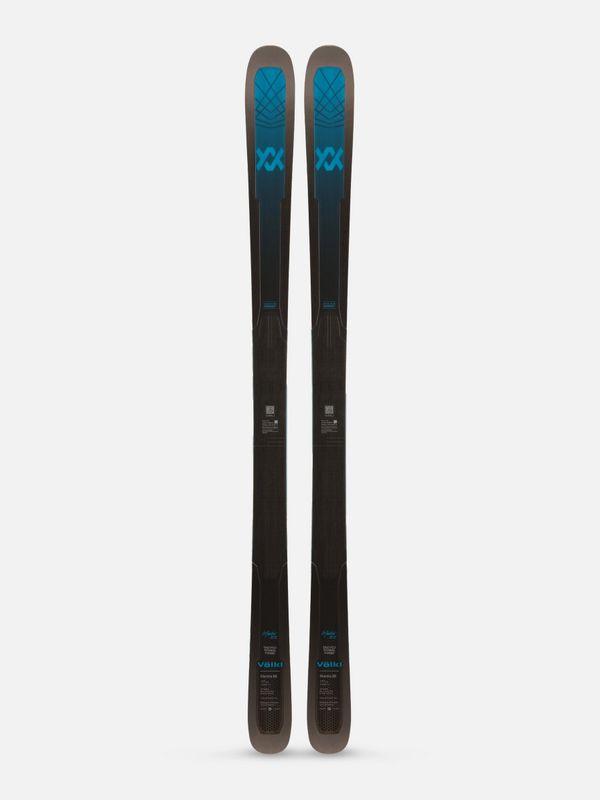 TOPSHEET VIEW OF VOLKL MENS MANTRA 88 DOWNHILL SKIS IN BLACK/DARK BLUE/BLUE