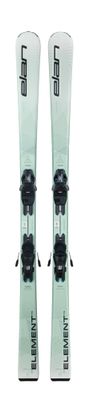 TOPSHEET VIEW OF ELAN WOMENS ELEMENT 74 W WHITE LIGHT SHIFT W/ EL9.0 GW DOWNHILL SKIS WITH WOODCORE