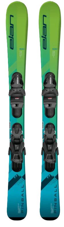 MAIN IMAGE OF ELAN YOUTH PINBALL TEAM JR SHIFT W/ EL 4.5 DOWNHILL SKIS IN BLUE/GREEN 130