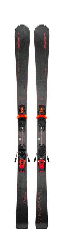 TOPSHEET VIEW OF ELAN MENS WINGMAN 76 C POWER SHIFT W/ EL10.0 DOWNHILL SKIS WITH CARBON