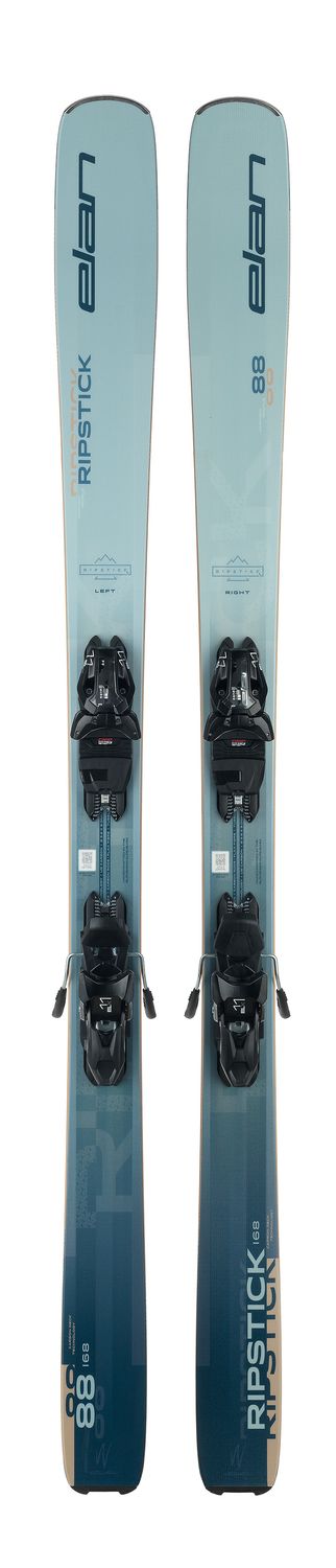 MAIN IMAGE OF ELAN WOMENS RIPSTICK 88W RNT POWER SHIFT W/ ELX11.0 GW DOWNHILL SKIS IN BLUE/TAN 147