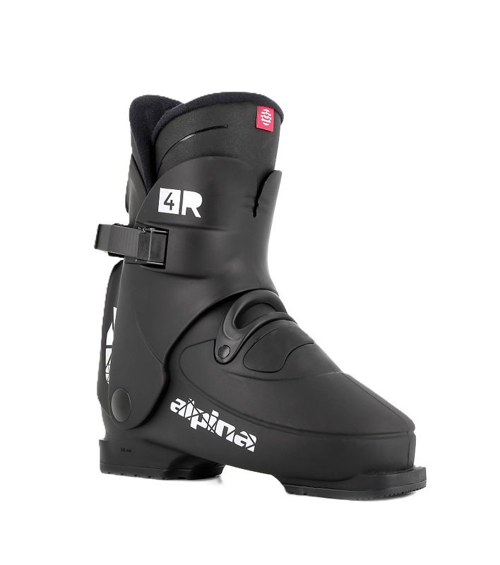 FRONT VIEW OF ALPINA MENS R4.0 DOWNHILL SKI BOOT IN BLACK