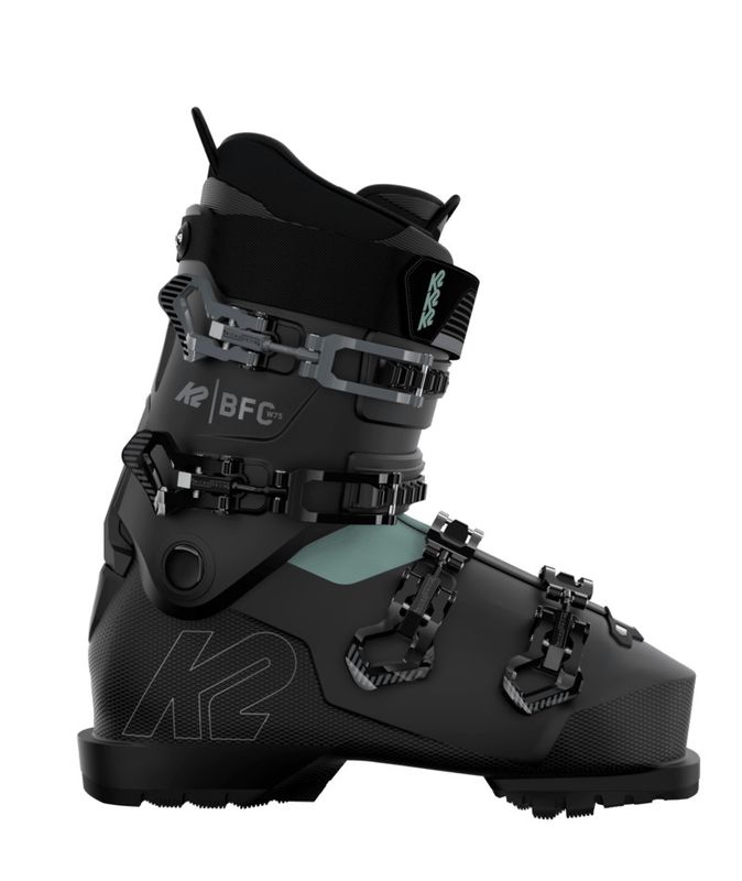 SIDE VIEW OF K2 WOMENS BFC 75 W DOWNHILL SKI BOOT WITH GRIPWALK AND CUSHFIT COMFORT