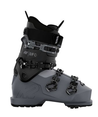 SIDE VIEW OF K2 MENS BFC 80 DOWNHILL SKI BOOT WITH GRIPWALK AND CUSHFIT COMFORT