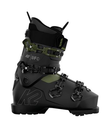 SIDE VIEW OF K2 MENS BFC 90 DOWNHILL SKI BOOT WITH GRIPWALK AND CUSHFIT PLUS