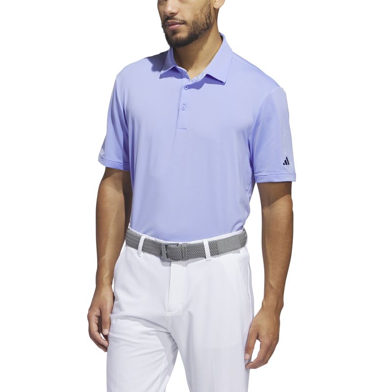 FRONT VIEW OF ADIDAS MENS ULTIMATE365 SOLID POLO IN BLUE SPARK
