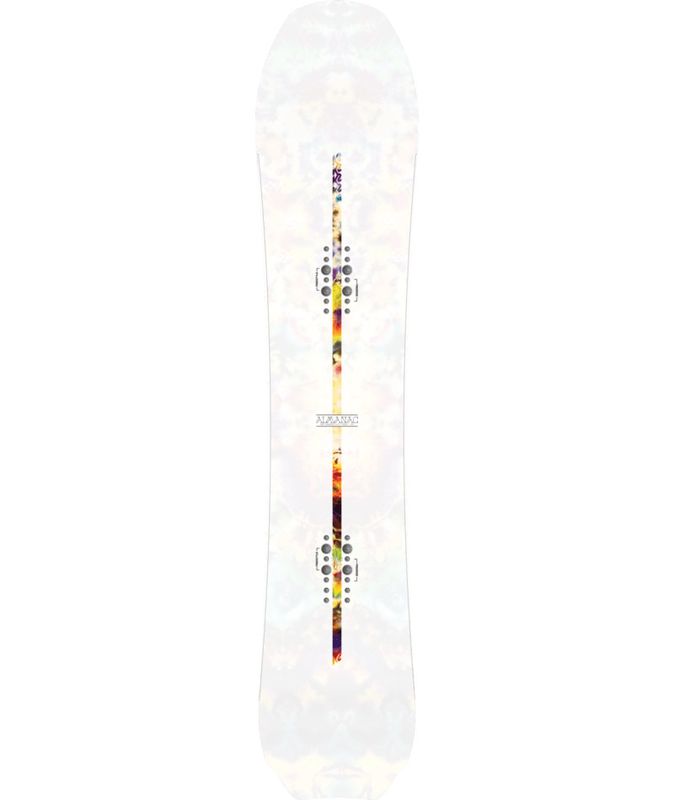 TOPSHEET VIEW OF K2 UNISEX ALMANAC SNOWBOARD WITH SINTERED 4000 BASE