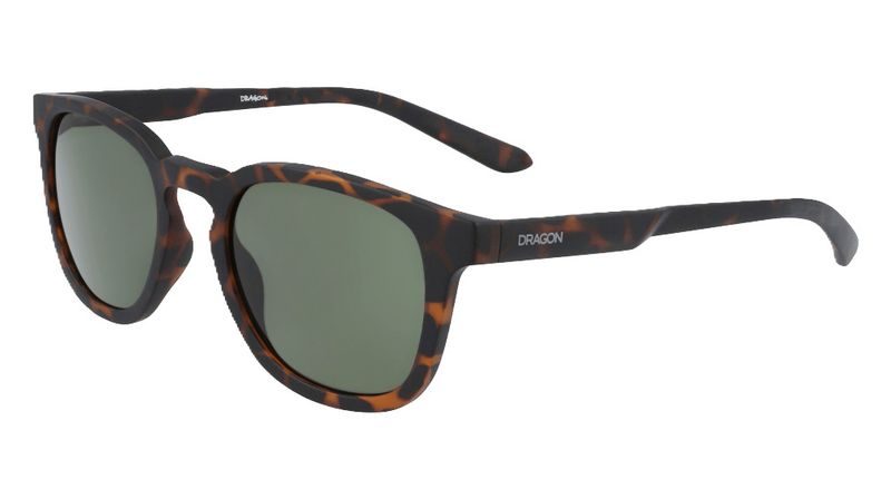 LEFT SUNGLASS VIEW OF DRAGON UNISEX FINCH SUNGLASSES IN MATTE TORTOISE LUMALENS G15