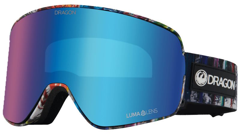 FRONT VIEW OF DRAGON UNISEX CHRIS BENCHETLER NFX2 WITH BONUS LENS GOGGLES IN LUMALENS BLUE ION