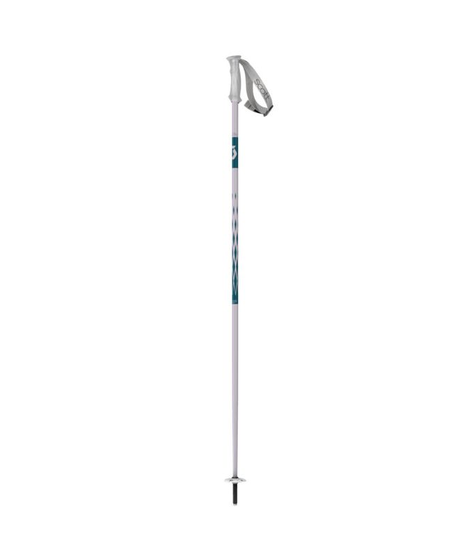 FULL POLE VIEW OF SCOTT WOMENS KOKO DOWNHILL SKI POLE IN PURPLE PEARL WITH DURABLE STEEL TIP