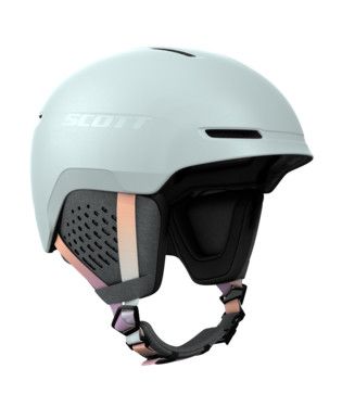 FRONT HELMET VIEW OF SCOTT UNISEX TRACK HELMET IN SOFT BLUE WITH 360° PURE SOUND EAR PADS