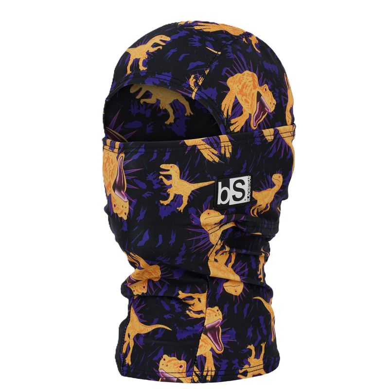 FRONT VIEW OF BLACKSTRAP UNISEX KIDS HOOD BALACLAVA IN FRIENDS RAPTORS WITH 4-WAY STRETCH FABRIC