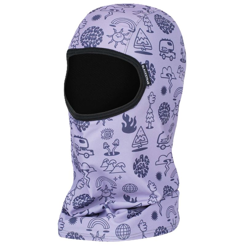 FRONT VIEW OF BLACKSTRAP UNISEX SOCK HOOD BALACLAVA IN HANNAH EDDY-RESPECT WITH UPF50+ RATING