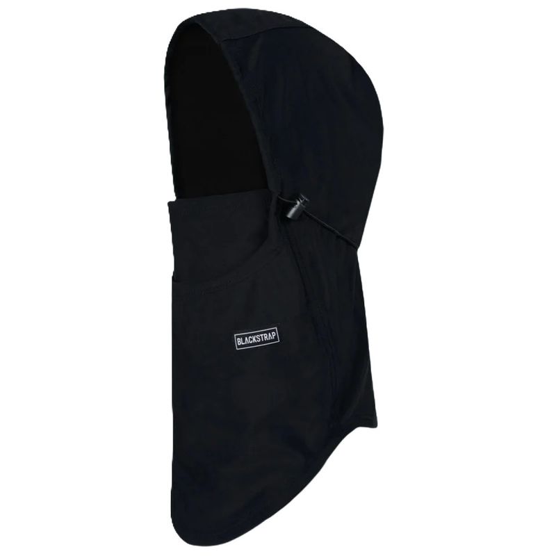 FRONT VIEW OF BLACKSTRAP UNISEX TEAM HOOD BALACLAVA IN BLACK WITH UPF50+ RATING