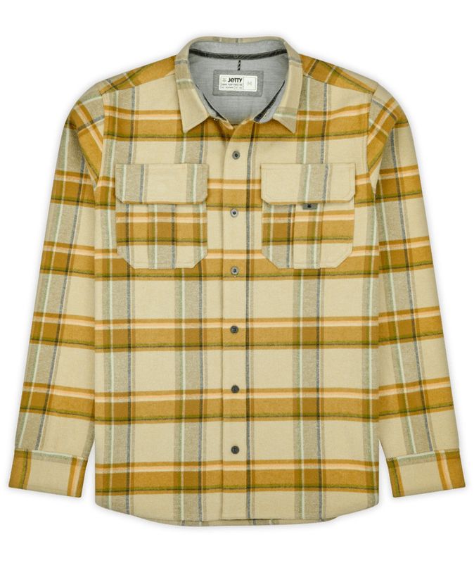 FRONT VIEW OF JETTY MENS ARBOR FLANNEL LONG SLEEVE SHIRT WITH 100% COTTON