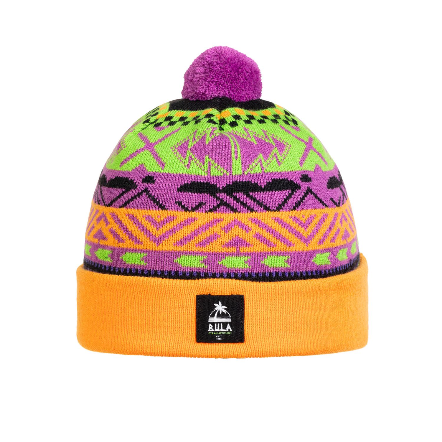 MAIN IMAGE OF BULA UNISEX 80&#39;S BEANIE WINTER HAT IN CHEDDAR O/S