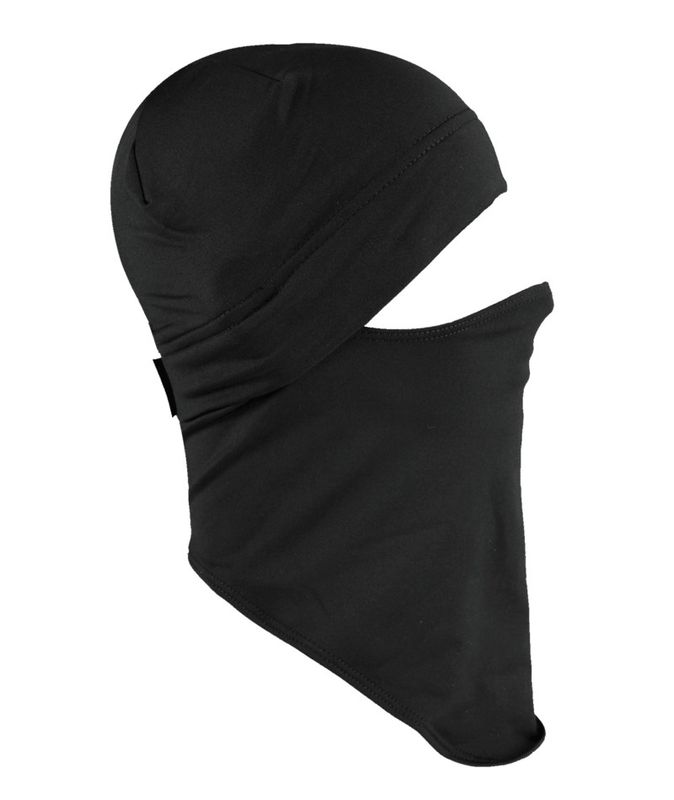 MAIN VIEW OF SEIRUS UNISEX DYNAMAX QUICK HEADLINER BALACLAVA IN BLACK WITH STRETCH AND WARMTH