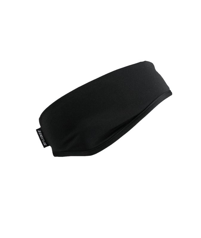 MAIN VIEW OF SEIRUS UNISEX DYNAMAX CONTOURED HEADBAND IN BLACK WITH COMFORTABLE FOREHEAD PROTECTION