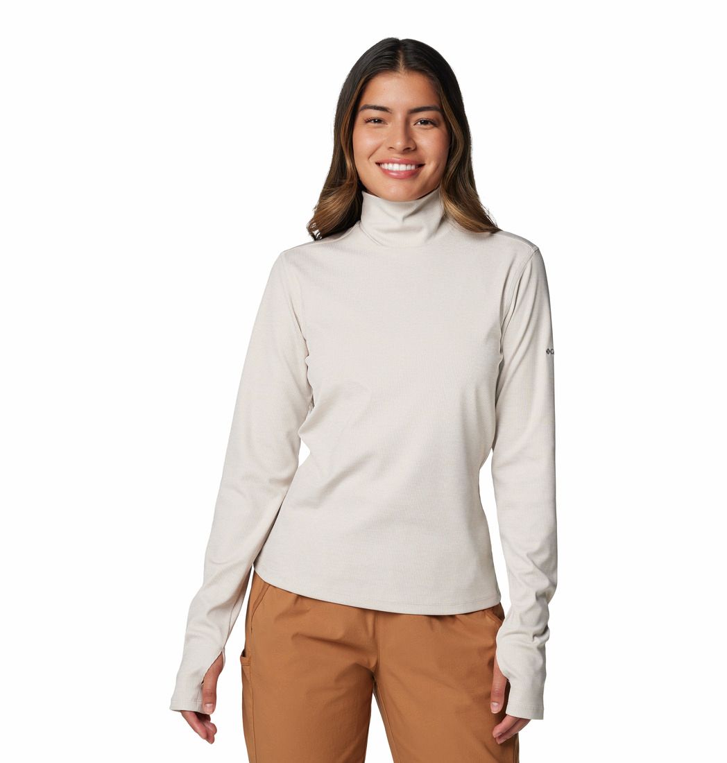 MAIN IMAGE OF COLUMBIA WOMENS BOUNDLESS DAYS KNIT TURTLENECK LONG SLEEVE SHIRT IN DARK STONE XS