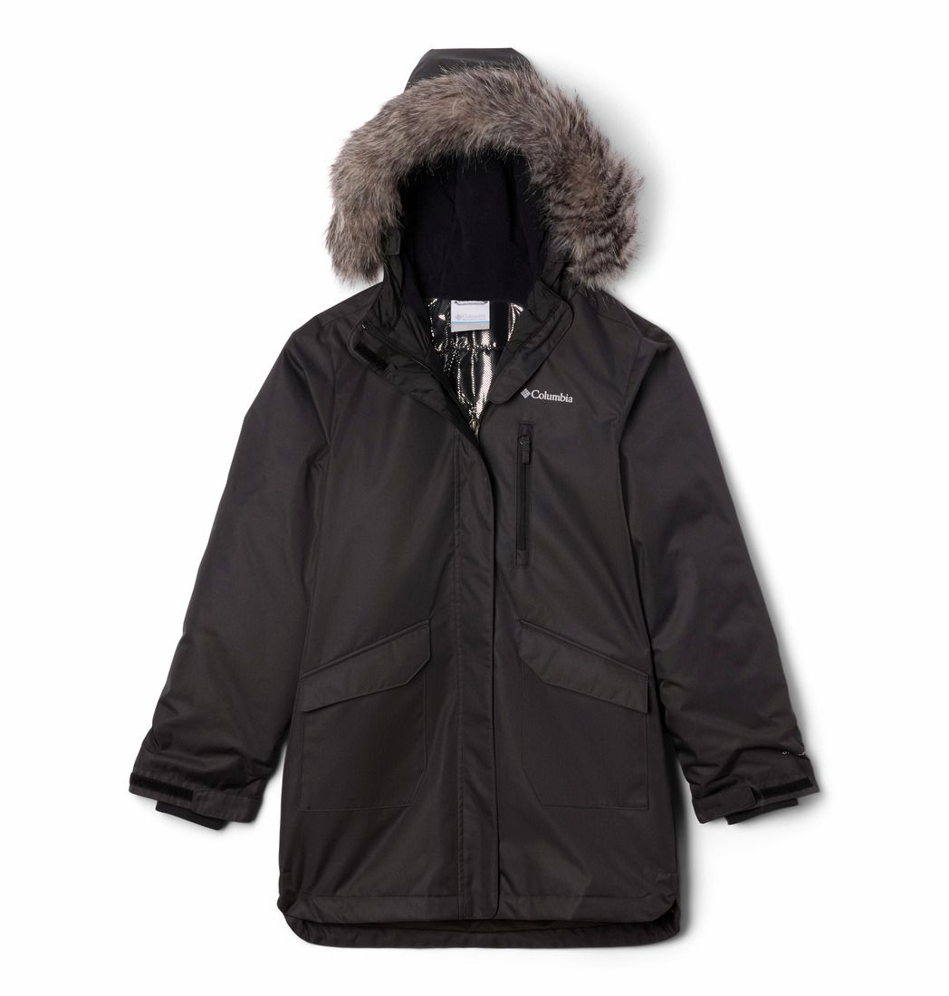 MAIN IMAGE OF COLUMBIA YOUTH GIRLS SUTTLE MOUNTAIN II LONG INSULATED WINTER JACKET IN BLACK XXS