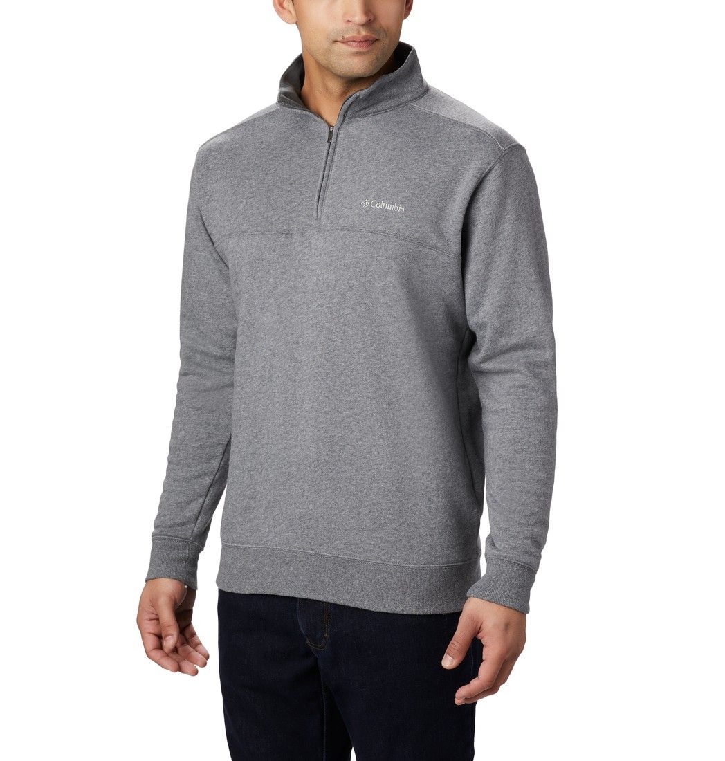 MAIN IMAGE OF COLUMBIA MENS HART MOUNTAIN II HALF ZIP SWEATER IN CHARCOAL HEATHER SMALL