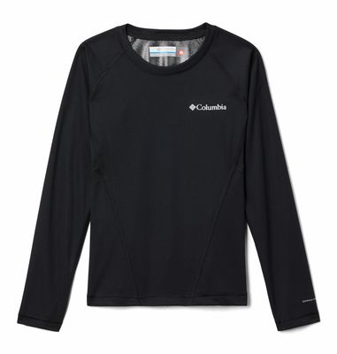 FRONT VIEW OF COLUMBIA YOUTH MIDWEIGHT CREW 2 BASELAYER TOP FEATURES THERMAL-REFLECTIVE WARMTH AND …