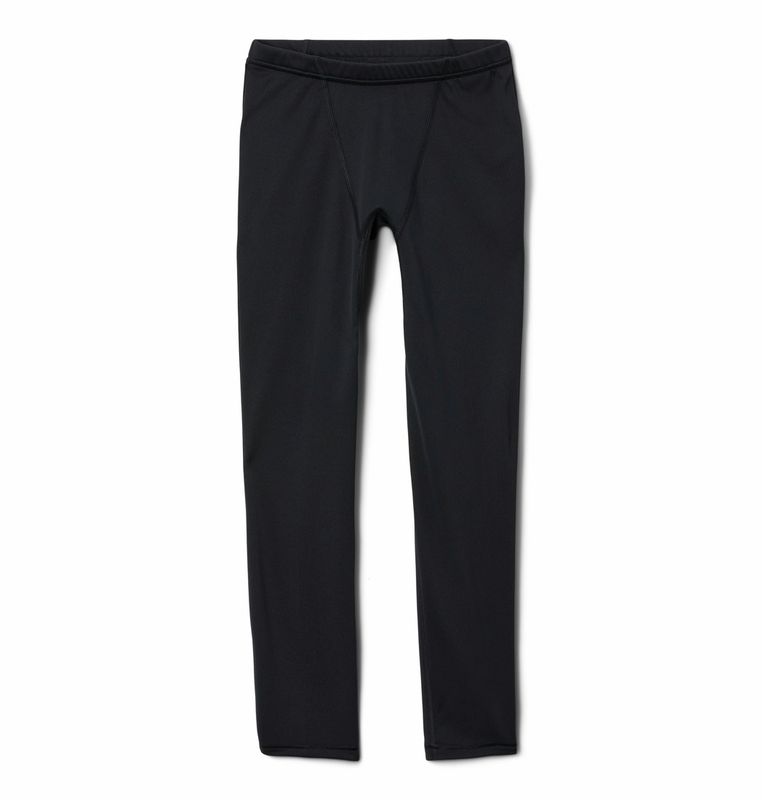 FRONT VIEW OF COLUMBIA YOUTH MIDWEIGHT TIGHT 2 BASELAYER BOTTOM IN BLACK