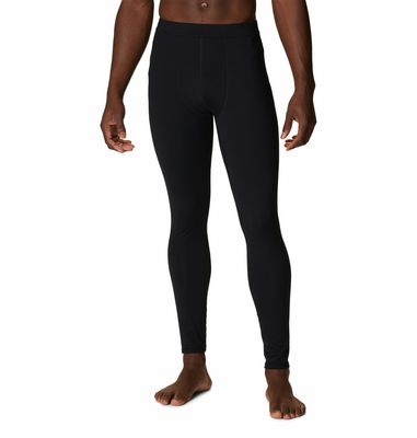 FRONT VIEW OF COLUMBIA MENS OMNI-HEAT INFINITY TIGHT BASELAYER BOTTOM IN BLACK