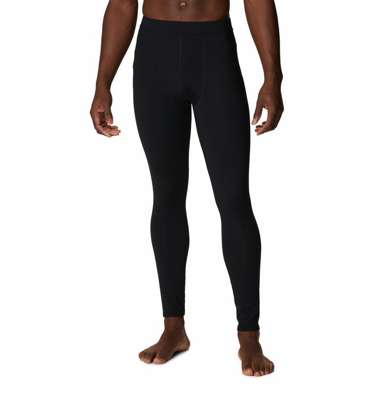 FRONT VIEW OF COLUMBIA MENS OMNI-HEAT INFINITY TIGHT BASELAYER BOTTOM IN BLACK