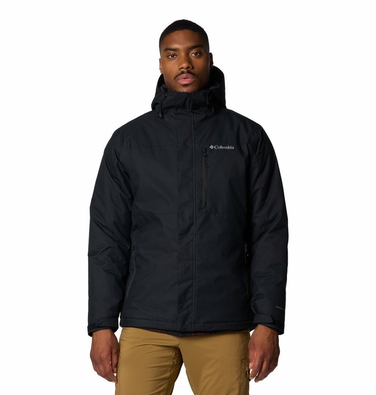 FRONT VIEW OF COLUMBIA MENS TIPTON PEAK III INSULATED WINTER JACKET IN BLACK