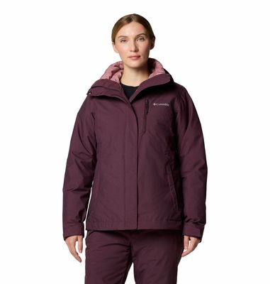 FRONT VIEW OF COLUMBIA WOMENS WHIRLIBIRD V INTERCHANGE WINTER JACKET IN MOONVISTA CROSS