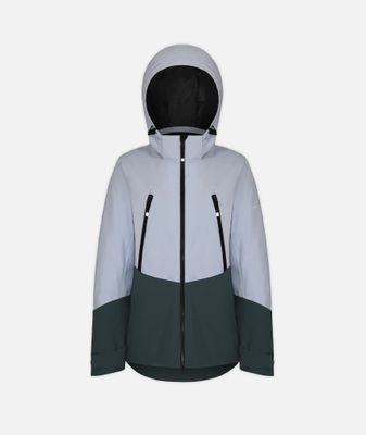 FRONT VIEW OF BOULDER GEAR WOMENS TANITH WINTER JACKET IN THISTLE WITH DETACHABLE HOOD