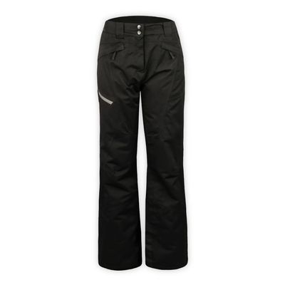FRONT VIEW OF BOULDER GEAR WOMENS SURGE SNOWPANT IN BLACK